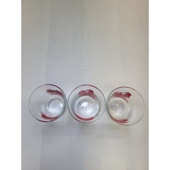3 Vintage Libbey Red Rooster Cocktail Juice Glasses MCM - Picture 5 of 5
